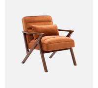 sweeek - Sillón escandinavo de madera de hevea y terciopelo , Antoine terciopelo , 70x75x81 Terracota