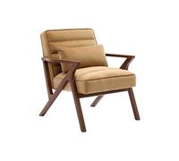 sweeek-Sillón escandinavo de Madera de hevea y Terciopelo, Antoine Terciopelo, Camel, 70.5x75x81 cm