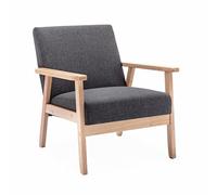 sweeek - Sillón escandinavo de Madera y Tela, Isak, A 64 x P 69,5 x Alt 73cm