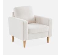 sweeek - Sillón estilo escandinavo de borreguito , Bjorn borreguito , 78x77x70 Crema