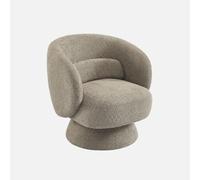 sweeek-Sillón Giratorio 360° en Tela Texturizada con cojín Beige - 76x76x76.5 cm