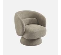 sweeek - Sillón giratorio 360° en tela texturizada con cojín , Elias , 76x76x76 Beige