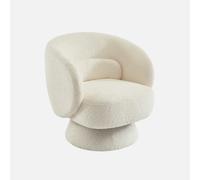 sweeek - Sillón giratorio 360° en tela texturizada con cojín , Elias , 76x76x76 Crema