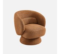 sweeek - Sillón giratorio 360° en tela texturizada con cojín , Elias , 76x76x76 Terracotta