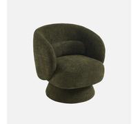 sweeek - Sillón giratorio 360° en tela texturizada con cojín , Elias , 76x76x76 Verde kaki