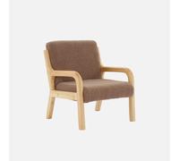 sweeek - Sillón infantil escandinavo de madera y tela borreguito , Lorens kids , 45x43x50 Brown