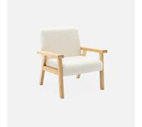 sweeek - Sillón infantil estilo escandinavo de madera de hevea , Isak kids , 47x43x50 White