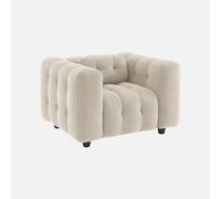 sweeek - Sillón tapizado en tejido borreguito , Leon , 110x99x68 Beige