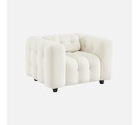 sweeek-Sillón tapizado en Tejido Borreguito Crema - 110x99x68 cm