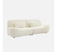 sweeek - Sofá borreguito de 3 plazas , Nia , 265x114x85 Crema