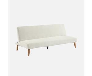 sweeek - Sofá-cama borreguito con patas de madera, 3 plazas , Tom , 180x100x74 Blanco