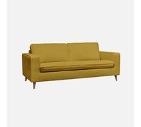 sweeek - Sofá cama con colchón de 12cm, 3 plazas , Gustave , 198x97x83 Mostaza