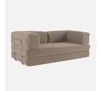 sweeek - Sofá cama con futón plegable en pana y estructura cromada, 3 plazas, Seventies, Antracita, 200x100x72 cm Brown