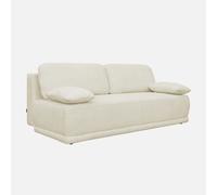 sweeek - Sofá cama de borreguito, 3 plazas Blanco roto - 192x100x81 cm White
