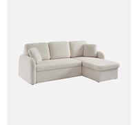 sweeek-Sofá Cama de Borreguito, 3 plazas Crema - 220x83x85 cm
