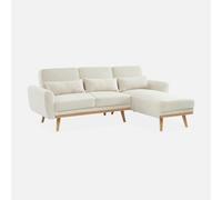 sweeek-Sofá Cama de Borreguito, 3 plazas Crema - 225x160x85 cm