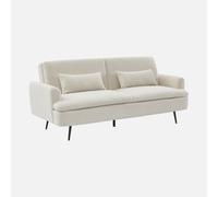sweeek - Sofá cama de borreguito, 3 plazas , John borreguito , 208x111x62 Crema