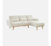 sweeek-Sofá Cama de Borreguito, 3 plazas Crema - 225x160x85 cm