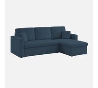 sweeek-Sofá Cama de Pana, 3 plazas Azul - 220x146x83 cm