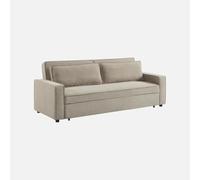 sweeek-Sofá cama de pana, 3 plazas, Chill pana, Beige, 226x90x88 cm | Chill pana