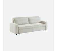 sweeek-Sofá cama de pana, 3 plazas, Chill pana, Crema, 226x90x88 cm | Chill pana