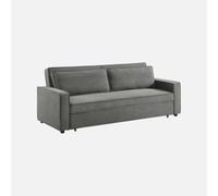 sweeek-Sofá cama de pana, 3 plazas, Chill pana, Gris, 226x90x88 cm | Chill pana