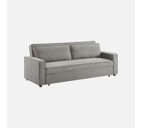 sweeek-Sofá cama de pana, 3 plazas, Chill pana, Gris claro, 226x90x88 cm | Chill pana