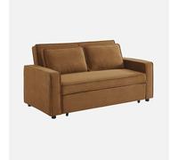 sweeek - Sofá cama de pana de 3 plazas Beige - 172.5x91.5x88.5 cm Bronze