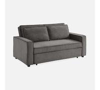 sweeek - Sofá cama de pana de 3 plazas Beige - 172.5x91.5x88.5 cm Gray