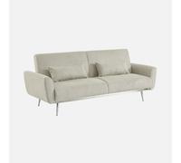sweeek - Sofá cama de pana fina de 2-3 plazas , Oskar pana , 206x84x85 Gris claro