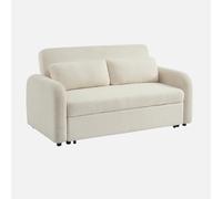 sweeek-Sofá Cama en Borreguito de 2 plazas Crema - 170x90x88 cm
