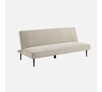 sweeek - Sofá-cama en terciopelo de pana fina, 3 plazas , Max , 180x85x74 Gris beige