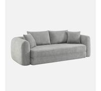 sweeek - Sofá cama en borreguito texturizado, 3 plazas , Sweeetch , 243x112x83 Gris claro