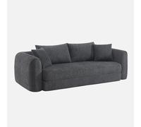 sweeek - Sofá cama en borreguito texturizado, 3 plazas , Sweeetch , 243x112x83 Gris oscuro