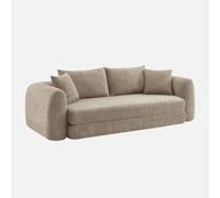 sweeek - Sofá cama en borreguito texturizado, 3 plazas , Sweeetch , 243x112x83 Pardo