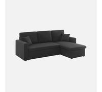 sweeek - Sofá cama esquinero de 3 plazas Negro - 213.5x136.5x83 cm Black