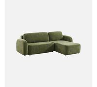 sweeek - Sofá cama esquinero de tela con arcón, 3 plazas , Nouma , 251x170x84 Verde