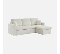 sweeek - Sofá cama esquinero reversible 3 plazas Gris beige - 219x81x68 cm Beige