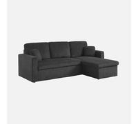 sweeek-Sofá Cama esquinero Reversible, 3 plazas Gris Oscuro - 219x81x68 cm