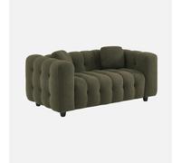 sweeek - Sofá de 2 plazas, tapizado en borreguito Beige - 168.5x99x71 cm Green