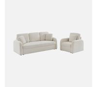 sweeek - Sofá de 3 plazas y un sillón borreguito , Conjunto milano 4 , 210x85x85