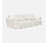sweeek - Sofá de borreguito, 3 plazas , Wallas borreguito , 231x97x75 Crema