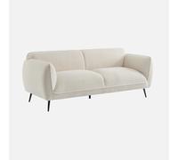 sweeek - Sofá de borreguito con patas de metal, de 3 plazas , Soft borreguito , 205x82x76 Crema