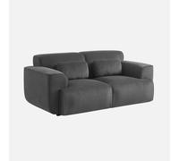 sweeek - Sofá de pana de 2 plazas Gris oscuro - 178x97.5x73 cm Gray