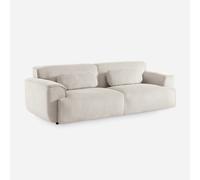 sweeek - Sofá de terciopelo pana fina, 3 plazas , Wallas pana , 230x98x73 Gris beige