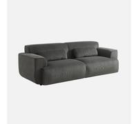 sweeek - Sofá de terciopelo pana fina, 3 plazas , Wallas pana , 230x98x73 Gris oscuro