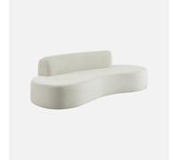 sweeek - Sofá envasado al vacío curvo de tela chenilla, 3 plazas , Curv , 227x102x69 Blanco