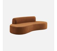 sweeek - Sofá envasado al vacío curvo de tela chenilla, 3 plazas , Curv , 227x102x69 Terracota