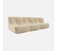 sweeek - Sofá envasado al vacío de terciopelo, 3 plazas , Sokol terciopelo , 91x105x72 Beige