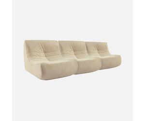 sweeek - Sofá envasado al vacío de terciopelo, 3 plazas , Sokol terciopelo , 91x105x72 Beige